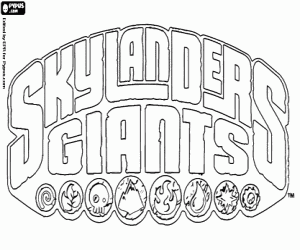 Skylanders Giants logo coloring page