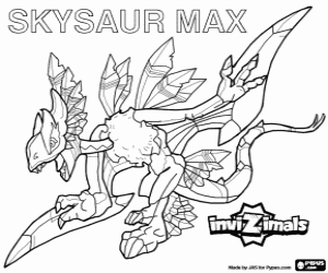 Skysaur Max, Invizimals saurian coloring page