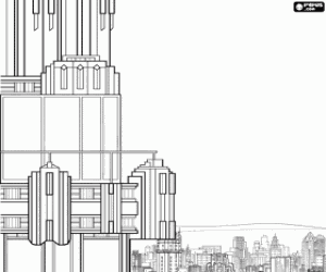 Skyscraper building in the city coloring page