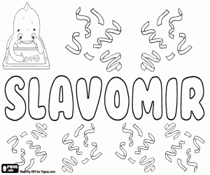 Slavomir, Slavic male name coloring page