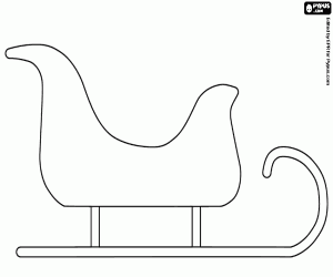 Sled of Santa to decorate coloring page
