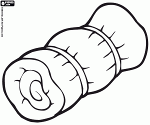 Sleeping bag for camping coloring page