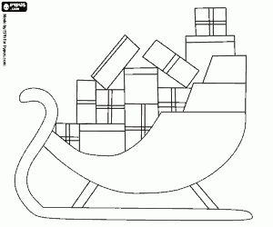 A sleigh full of gifts coloring page