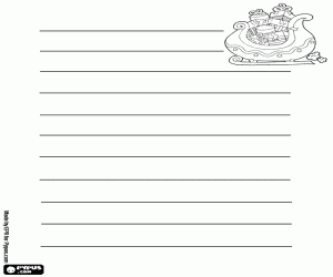 Sleigh with gifts, Christmas letter coloring page
