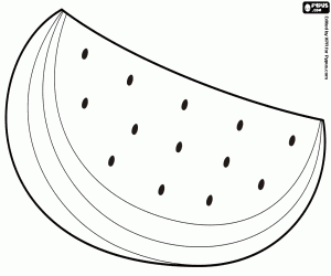 A slice of fresh watermelon coloring page