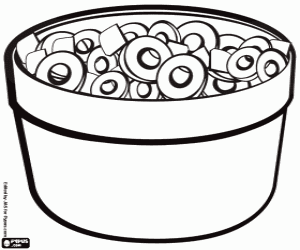 Sliced olives, Mexican food coloring page