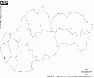 Slovakia map coloring page