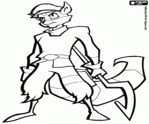 Sly Cooper, the leader of the gang coloring page