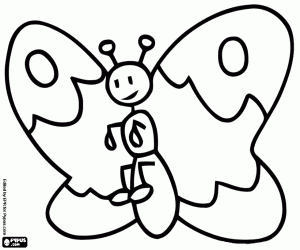 A small animated butterfly coloring page