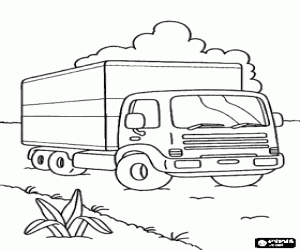 A small closed truck coloring page