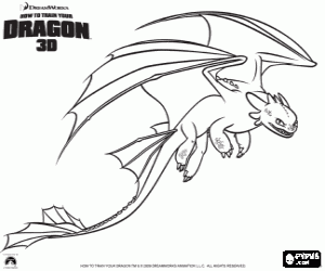 Small dragons Night Fury coloring page