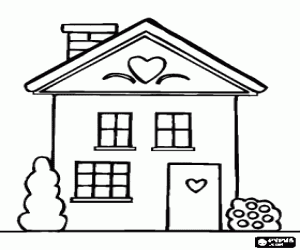 A small family house coloring page