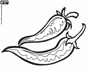 Small green peppers coloring page