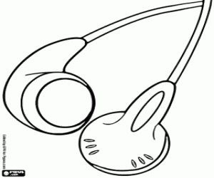 Small headphones coloring page