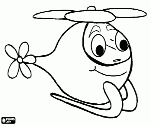 Small helicopter with face coloring page