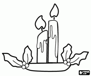 Small plate with Christmas candles coloring page