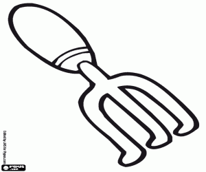 Small rake to work in the garden coloring page