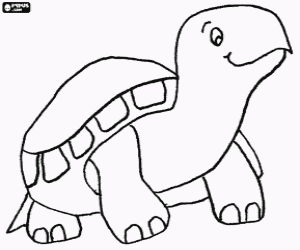 Small smiling turtle coloring page
