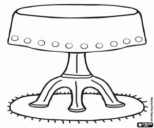 A small table on the carpet coloring page