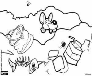 Smelly, mouse of Trash Pack coloring page
