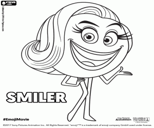Smiler, a character from Emoji coloring page