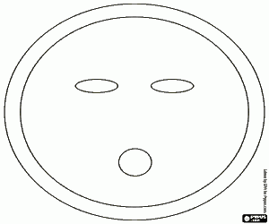 Smiley with closed eyes, open mouth coloring page