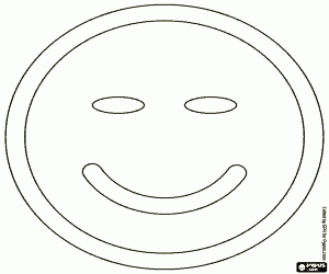 Smiley with closed eyes coloring page