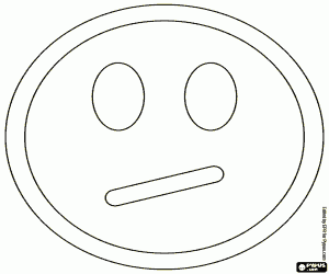 Smiley face of dissatisfaction coloring page