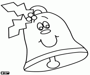 Smiling Christmas bell coloring page