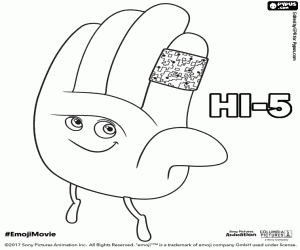 The smiling emoji Hi-5 coloring page