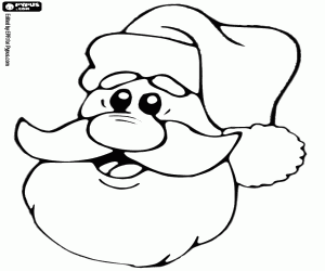 Smiling face of Santa Claus coloring page