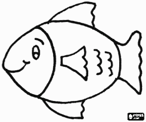 Smiling fish with large eyes coloring page