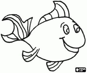 Smiling fish coloring page