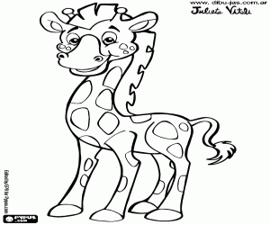 The smiling giraffe coloring page