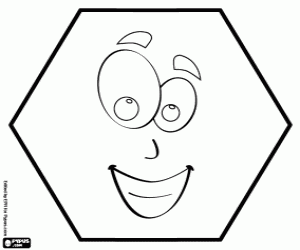 Smiling Hexagon coloring page