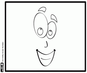 A smiling rectangle coloring page