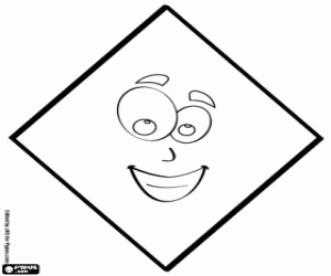 Smiling rhombus coloring page