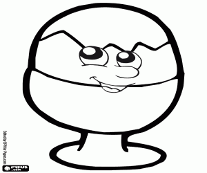 A smiling soft-boiled egg coloring page