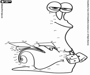 Smoove Move the snail, dot to dot coloring page