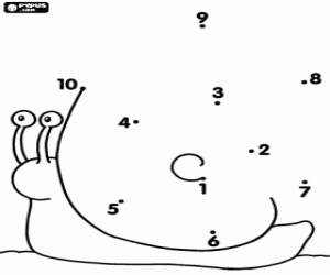 A snail to draw dot to dot coloring page