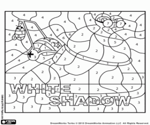 The snail Shadow, color by numbers coloring page