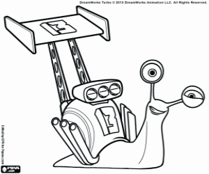 The snail Skidmark, Turbo coloring page