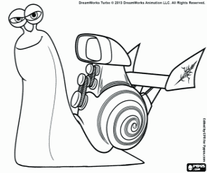 The snail Whiplash from Turbo coloring page