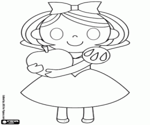 Snow White with the poisoned apple coloring page