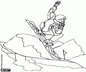 Snowboard competition coloring page