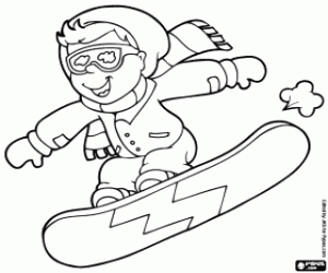 Snowboarder coloring page