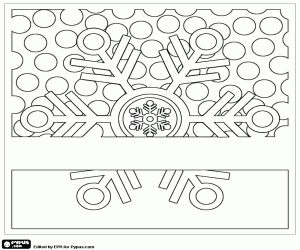 Snowflake, Christmas card coloring page