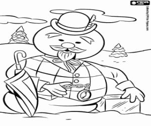 The snowman Sam coloring page