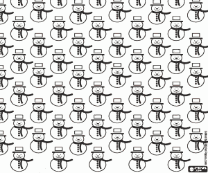 Snowmen, Christmas background coloring page