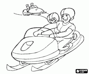 Snowmobile coloring page